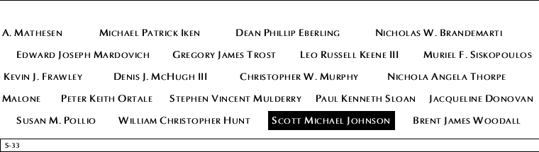 Panel S-33, South Pool, National September 11 Memorial