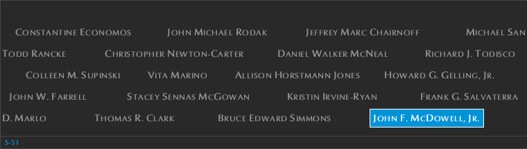 Panel S-51, South Pool, National September 11 Memorial
