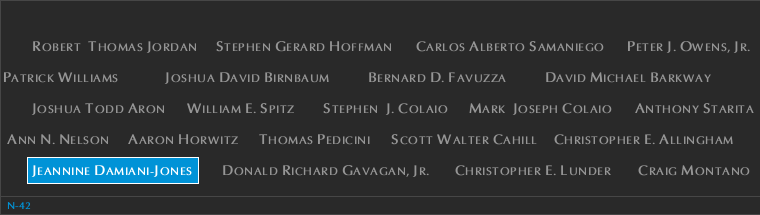 Panel N-42, North Pool, National September 11 Memorial