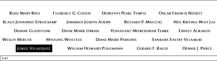 Panel S-47, South Pool, National September 11 Memorial