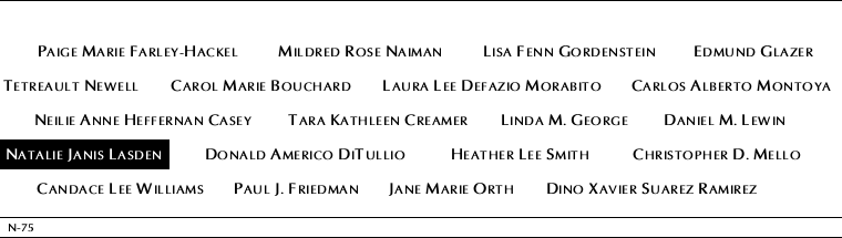 Panel N-75, North Pool, National September 11 Memorial