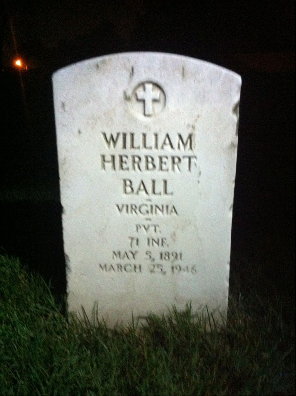 Headstone of William H Ball