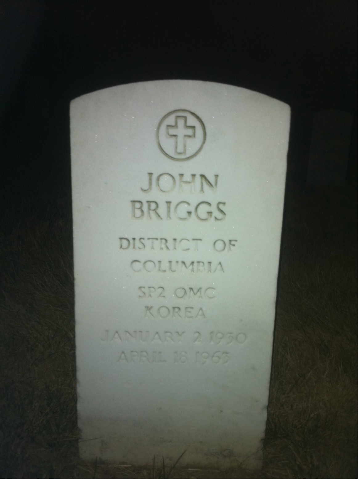 Headstone of John J Briggs