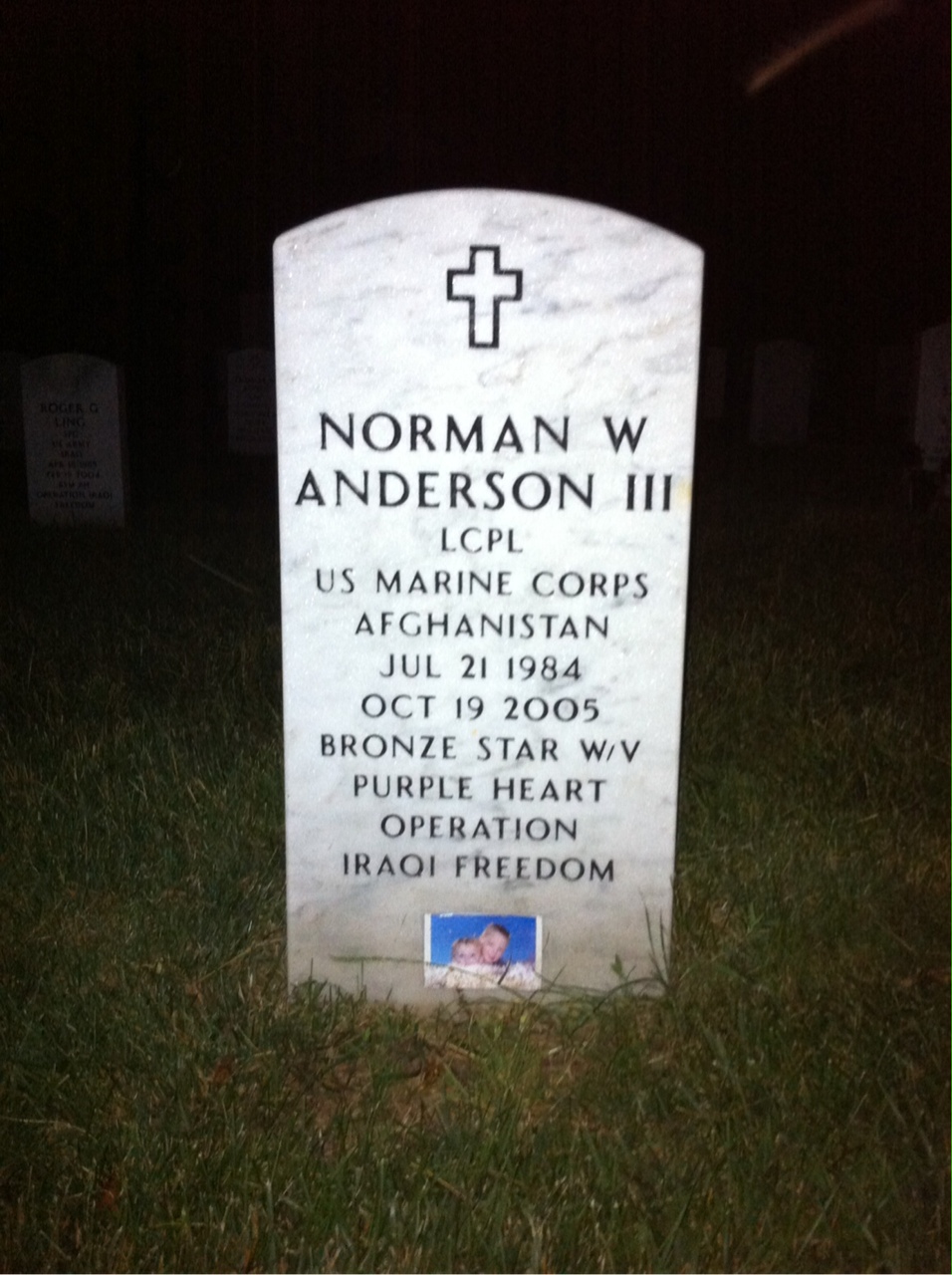 Headstone of Norman Wallace Anderson III