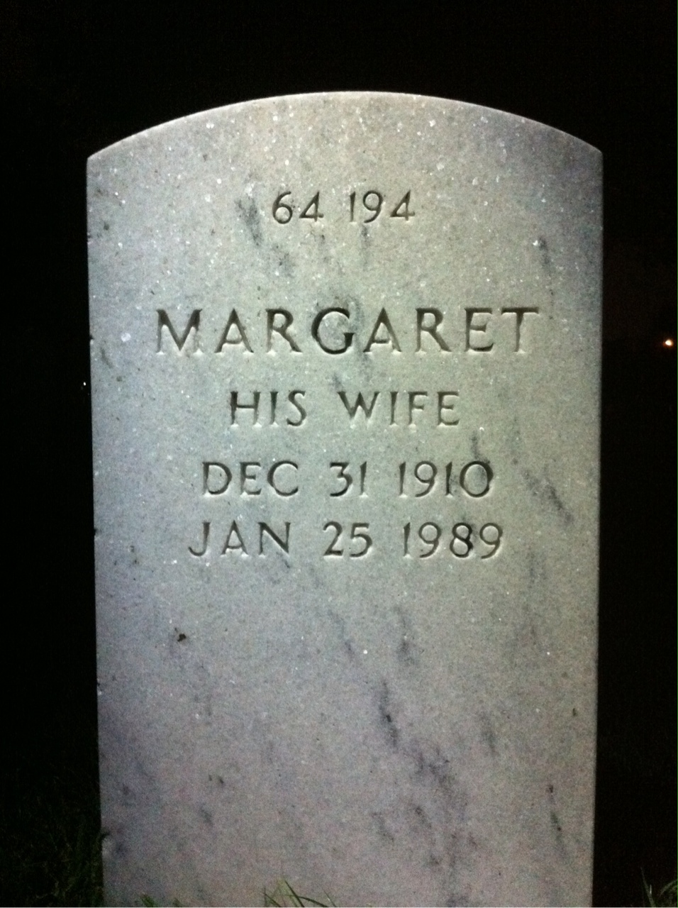 Headstone shared by 2 interments, including Walter R McCown