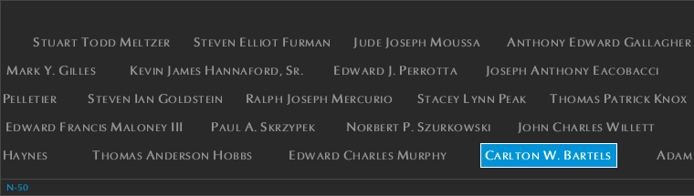 Panel N-50, North Pool, National September 11 Memorial