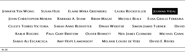 Panel N-20, North Pool, National September 11 Memorial
