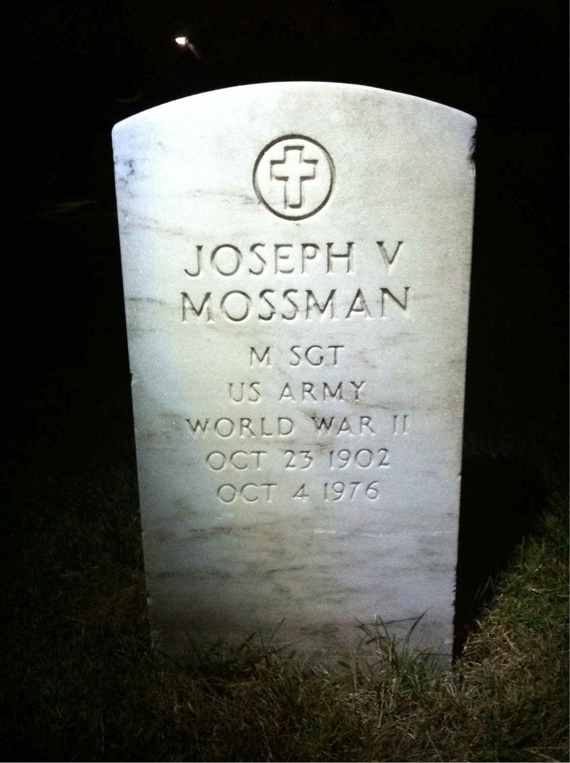 Headstone of Joseph V Mossman