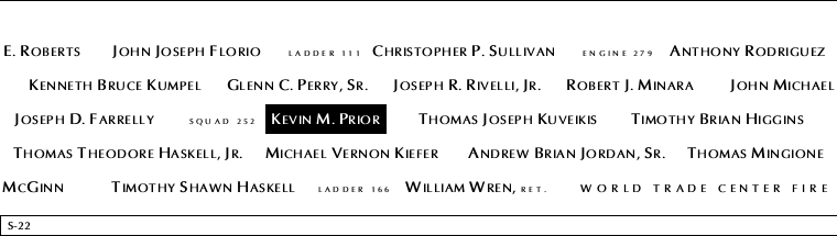 Panel S-22, South Pool, National September 11 Memorial