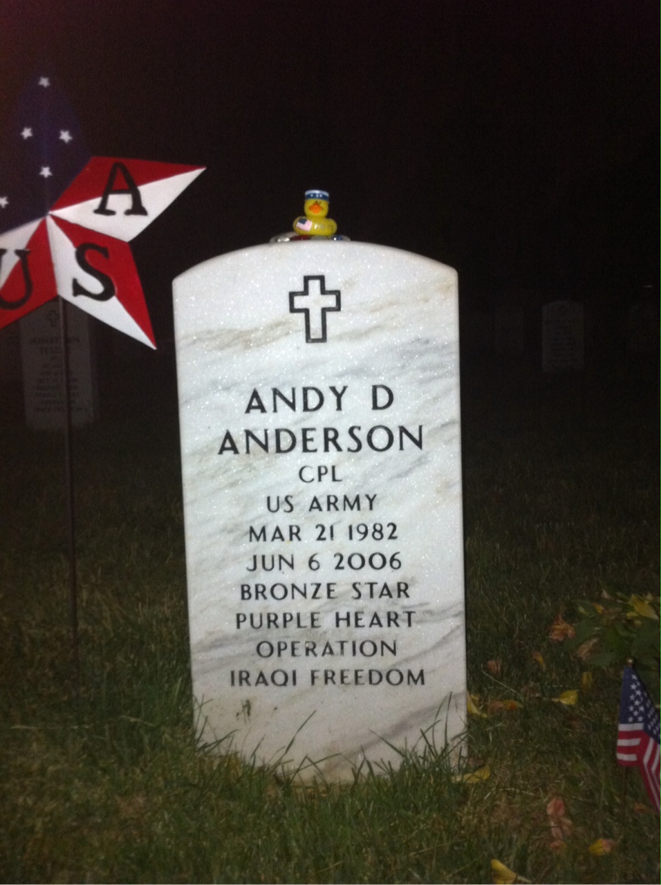 Headstone of Andy Dee Anderson