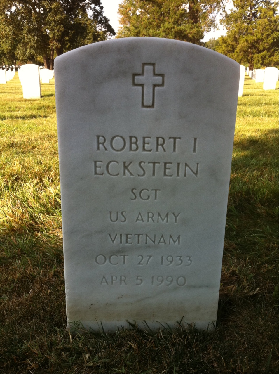 Headstone shared by 2 interments, including Robert I Eckstein