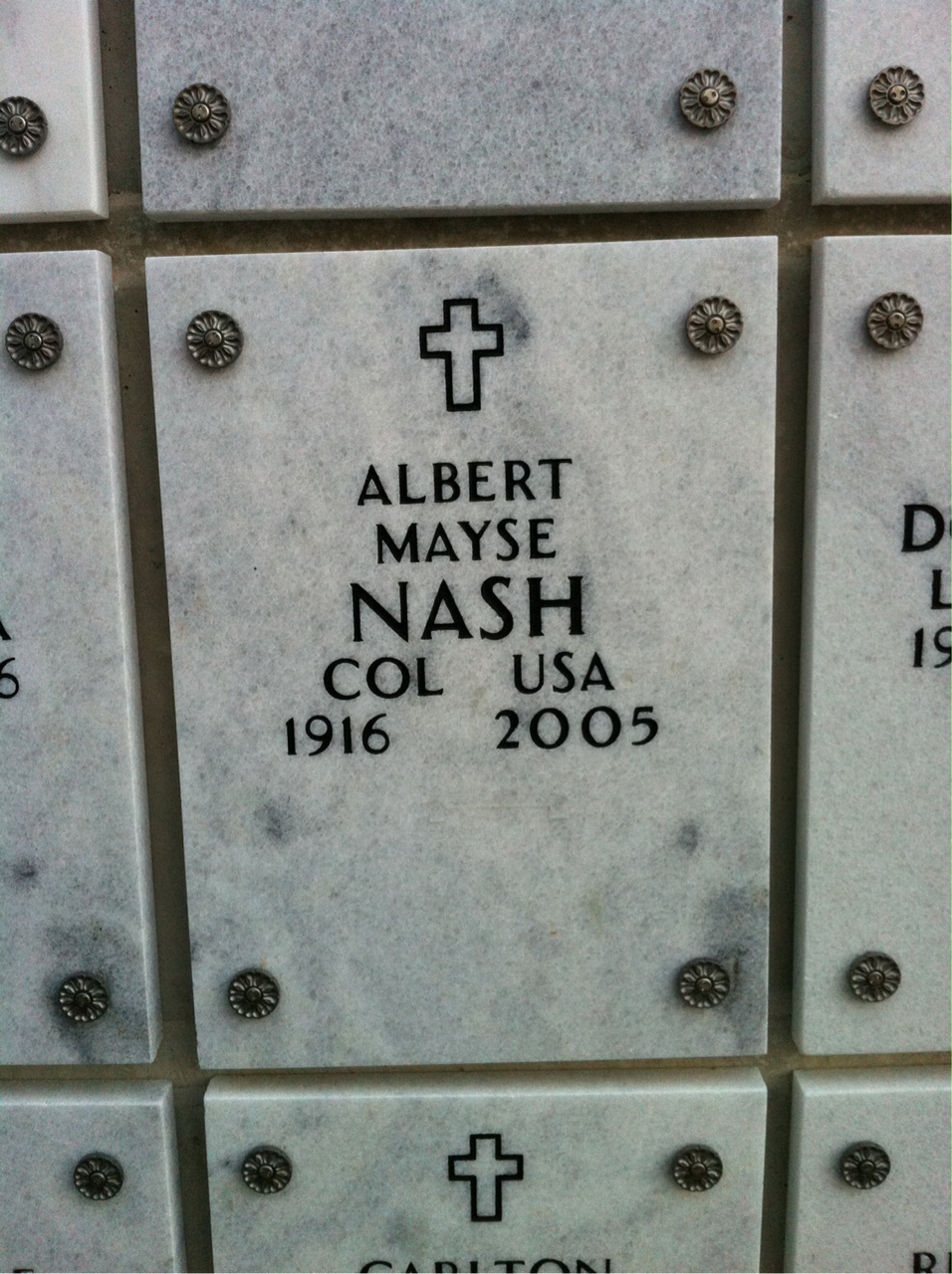 Headstone of Albert Mayse Nash