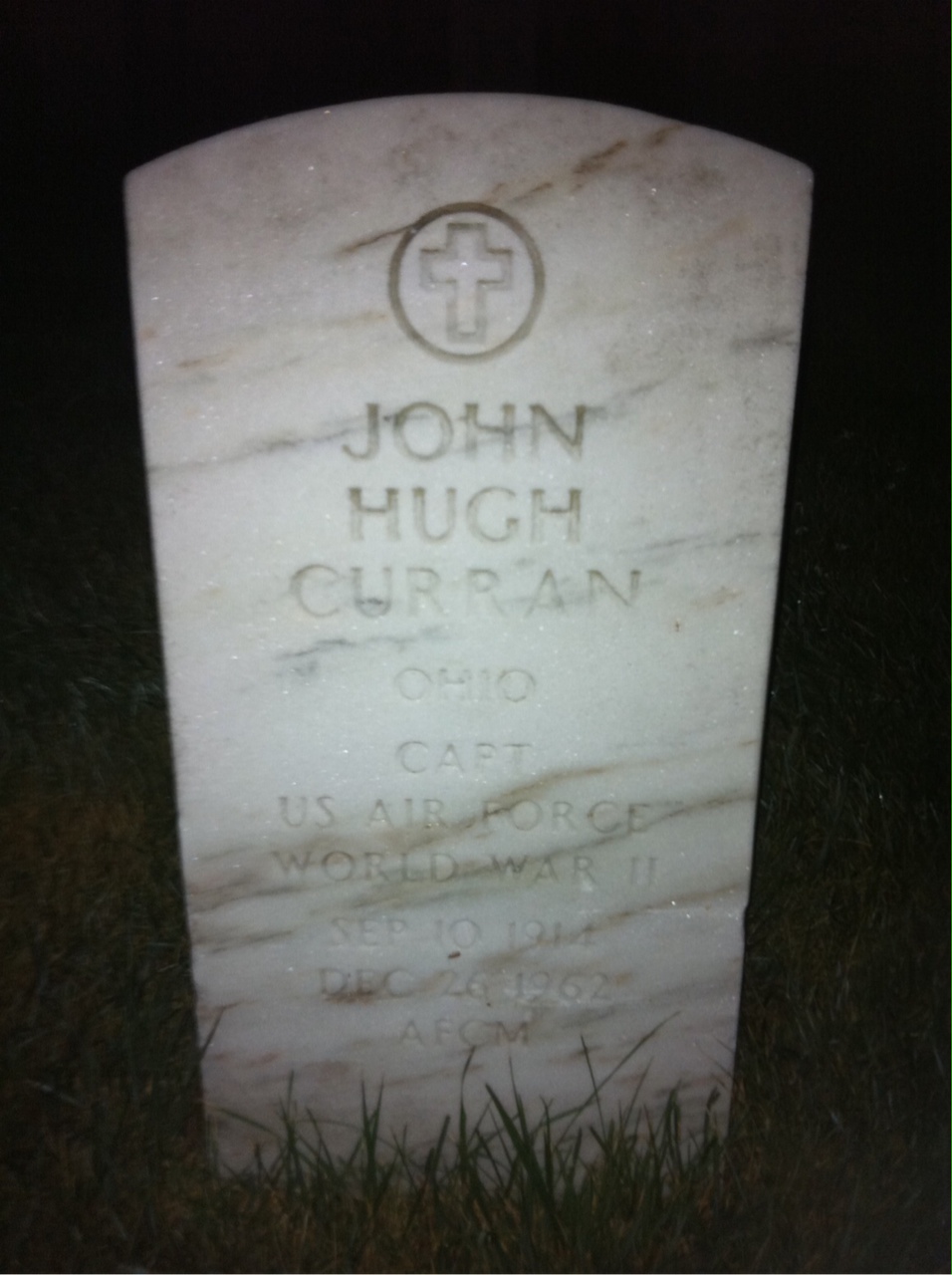 Headstone of John H Curran