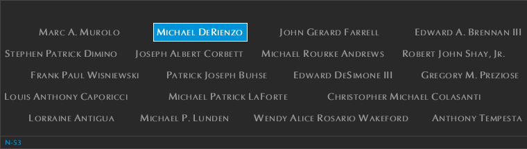 Panel N-53, North Pool, National September 11 Memorial
