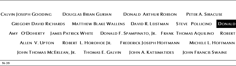 Panel N-39, North Pool, National September 11 Memorial