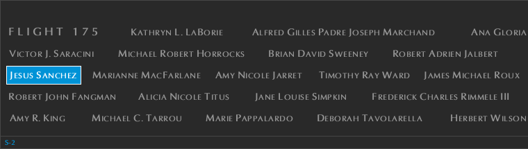 Panel S-2, South Pool, National September 11 Memorial