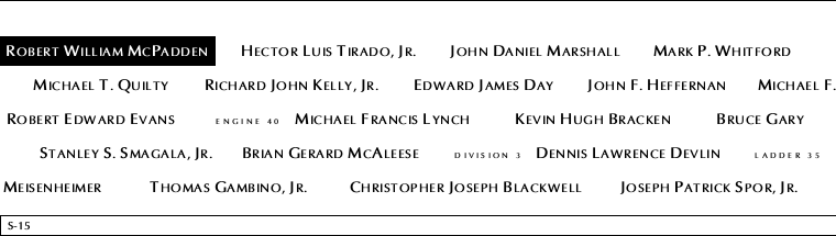 Panel S-15, South Pool, National September 11 Memorial