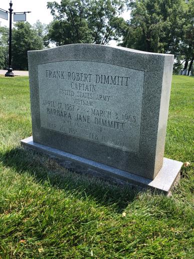 Headstone shared by 2 interments, including Frank Robert Dimmitt