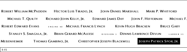 Panel S-15, South Pool, National September 11 Memorial