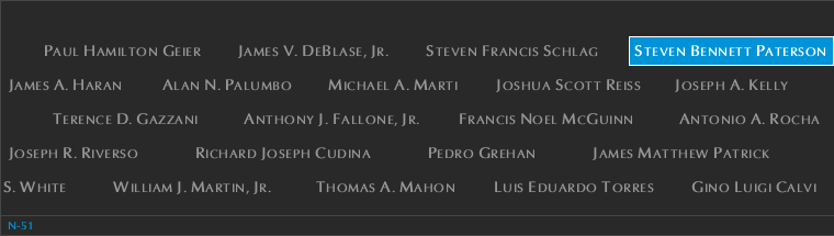 Panel N-51, North Pool, National September 11 Memorial