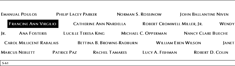 Panel S-61, South Pool, National September 11 Memorial