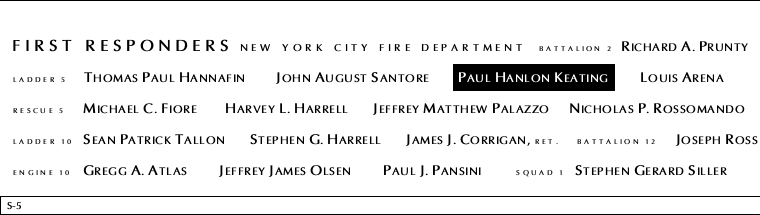 Panel S-5, South Pool, National September 11 Memorial
