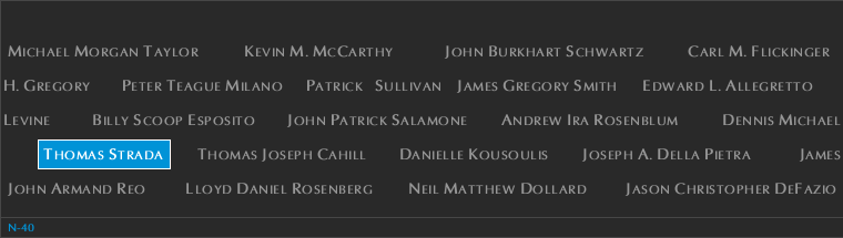 Panel N-40, North Pool, National September 11 Memorial