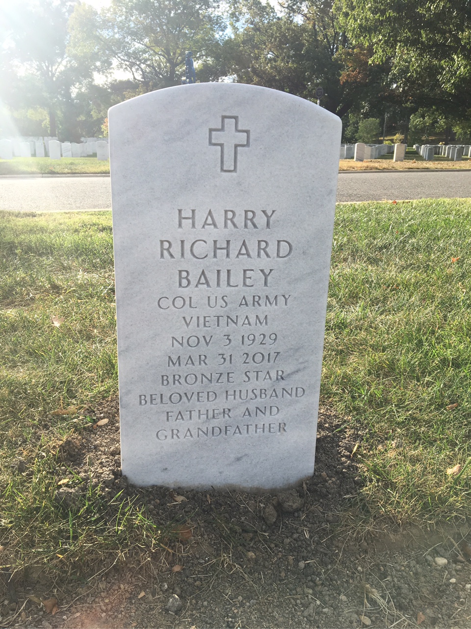 Headstone shared by 2 interments, including Harry Richard Bailey