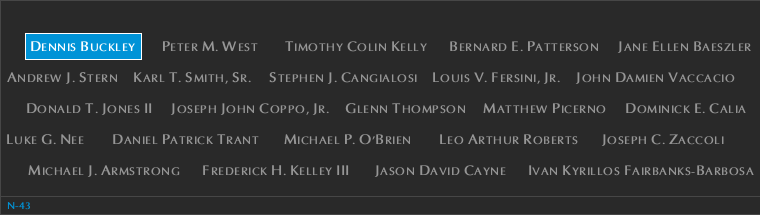 Panel N-43, North Pool, National September 11 Memorial