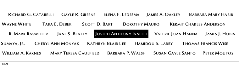 Panel N-9, North Pool, National September 11 Memorial