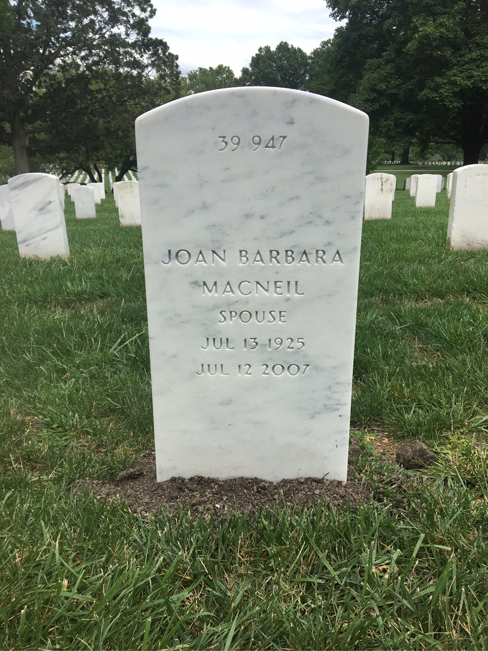 Headstone shared by 2 interments, including Richard Blackburn Washington