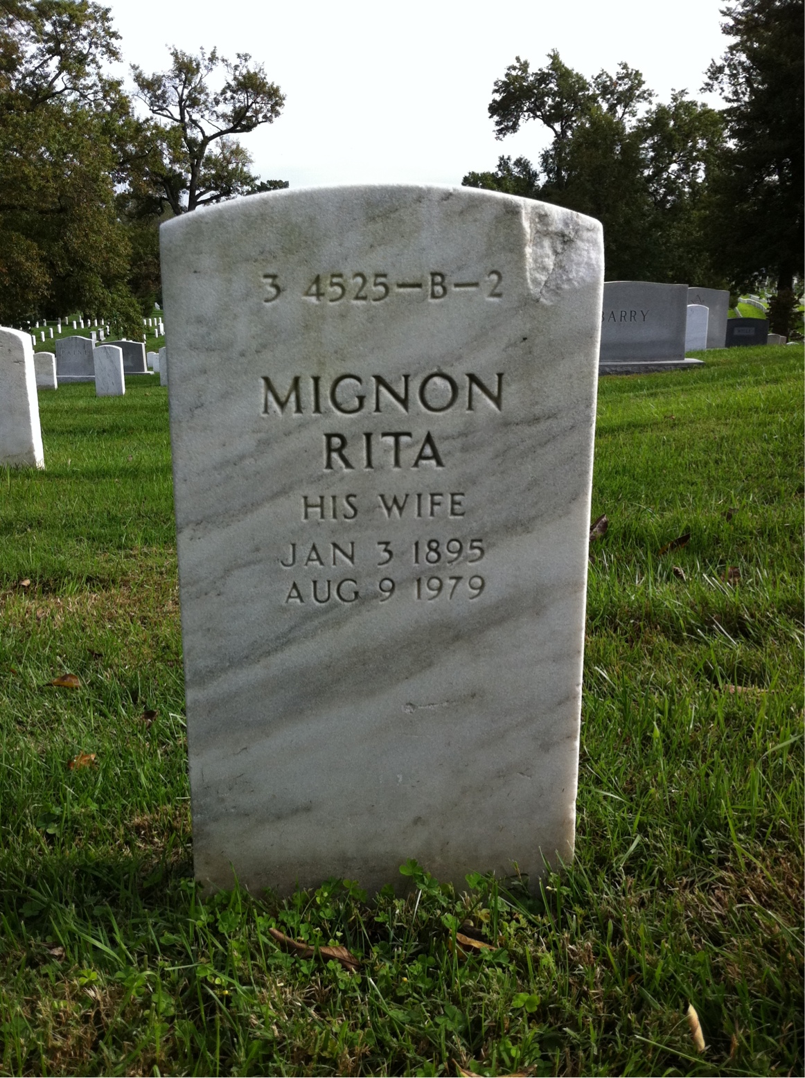 Headstone shared by 2 interments, including Homer Sullivan