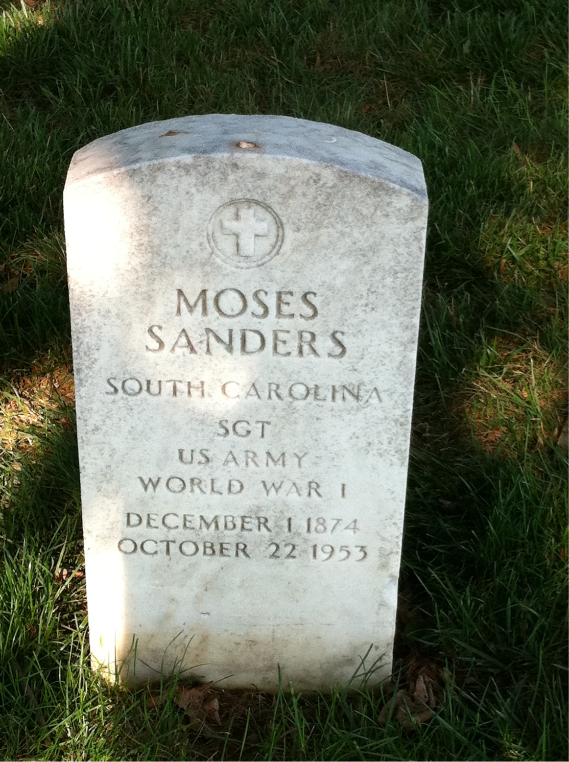 Headstone of Moses Sanders