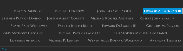 Panel N-53, North Pool, National September 11 Memorial
