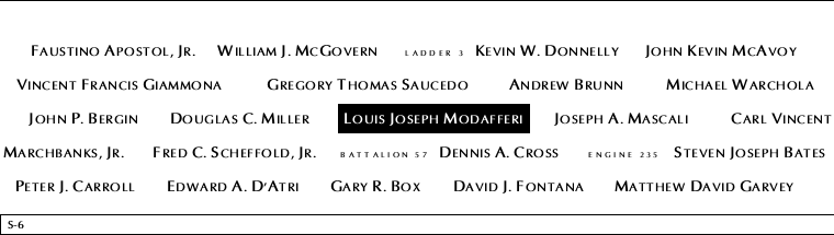 Panel S-6, South Pool, National September 11 Memorial