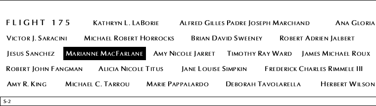 Panel S-2, South Pool, National September 11 Memorial