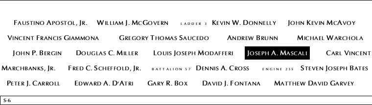 Panel S-6, South Pool, National September 11 Memorial