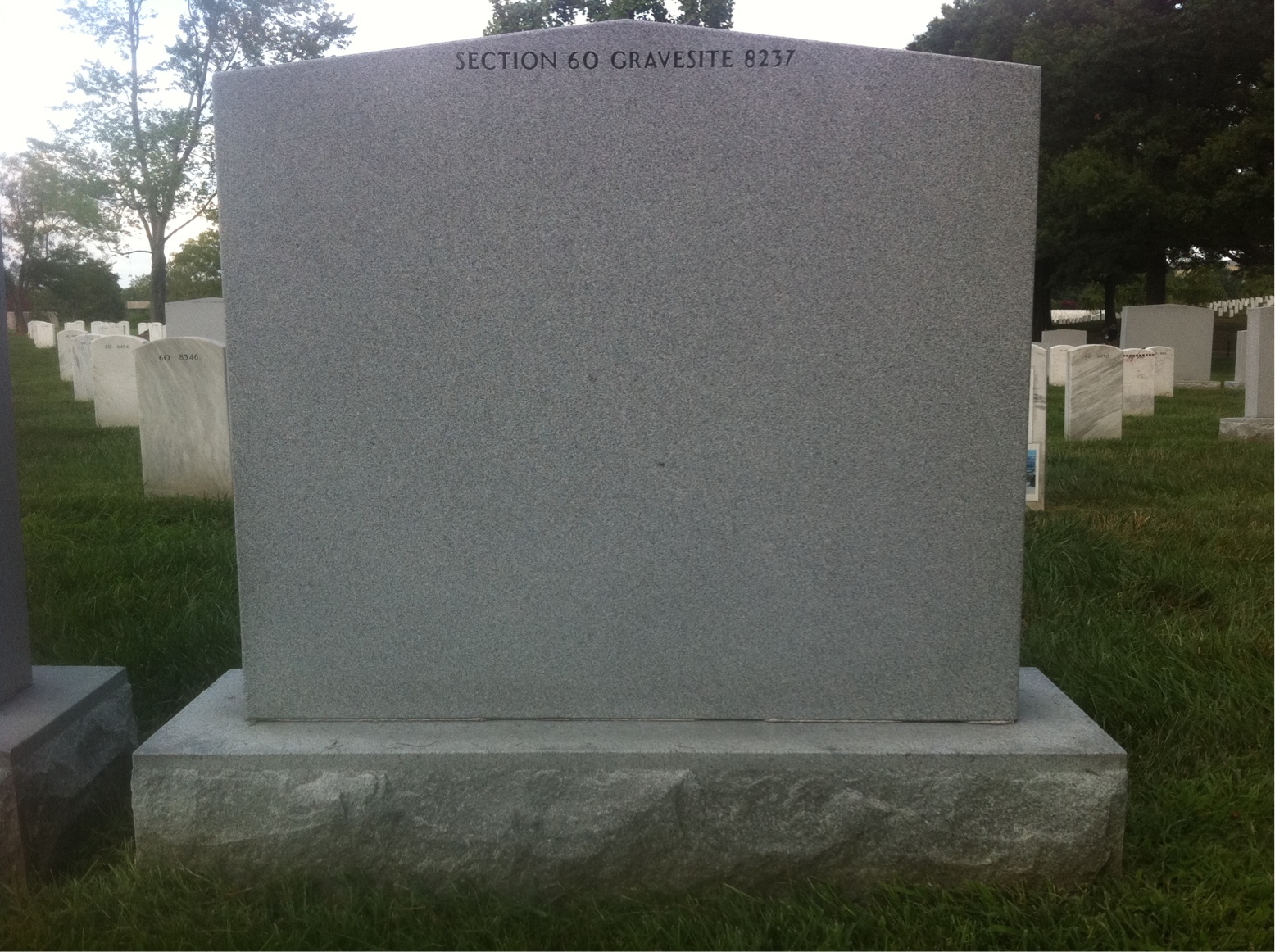 Headstone shared by 3 interments, including Derek Mears Argel