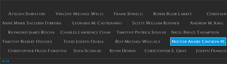 Panel N-44, North Pool, National September 11 Memorial
