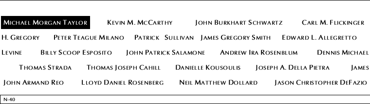 Panel N-40, North Pool, National September 11 Memorial