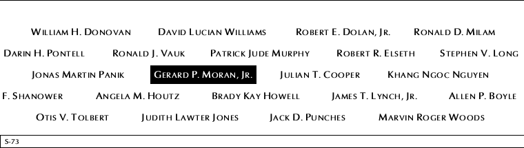 Panel S-73, South Pool, National September 11 Memorial