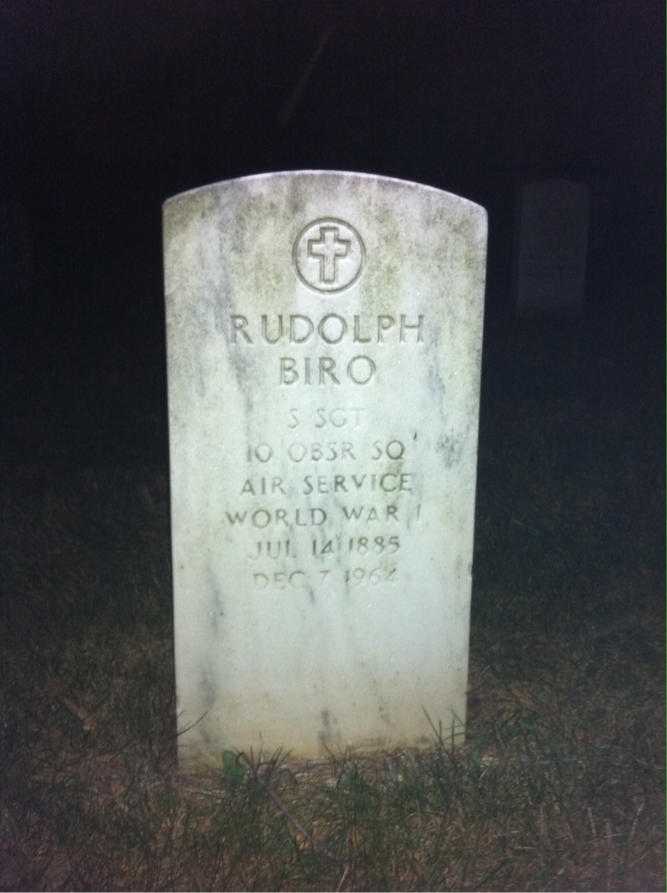 Headstone shared by 2 interments, including Rudolph Biro