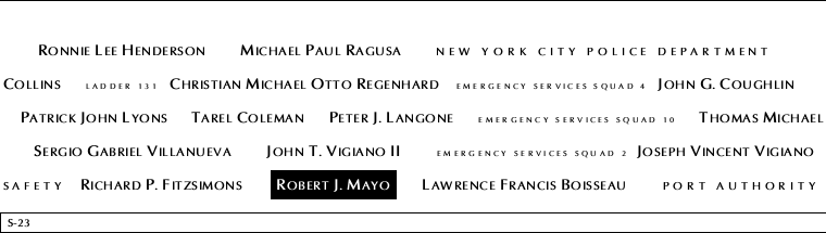Panel S-23, South Pool, National September 11 Memorial