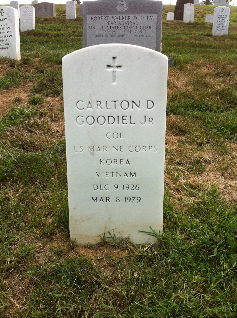 Headstone shared by 2 interments, including Catherine R Goodiel