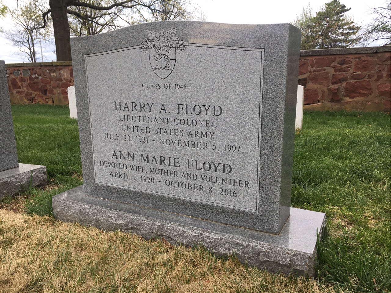 Headstone shared by 2 interments, including Harry Arthur Floyd