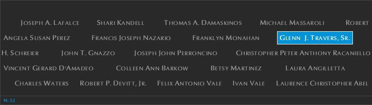 Panel N-32, North Pool, National September 11 Memorial