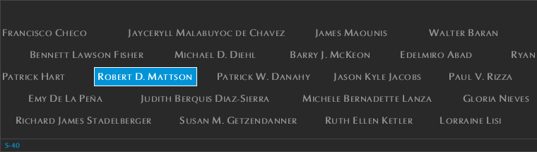 Panel S-40, South Pool, National September 11 Memorial