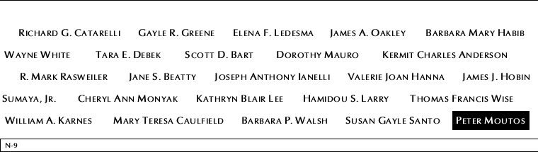 Panel N-9, North Pool, National September 11 Memorial