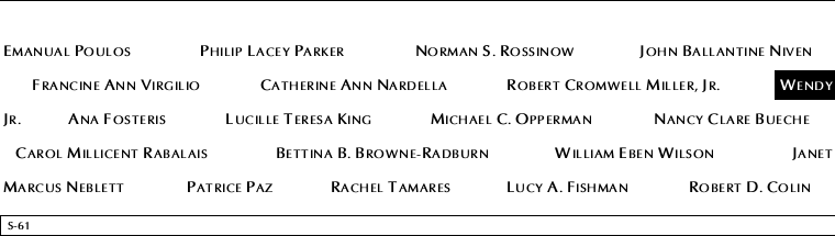 Panel S-61, South Pool, National September 11 Memorial
