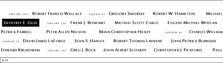 Panel S-12, South Pool, National September 11 Memorial